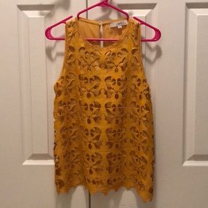 LOFT yellow sleeveless top, size MP, NWOT